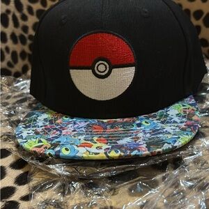 Black Pokémon Cap with Colorful Brim